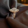 R-430 (17) Classy 0.85 Cts F/VS1 Round Brilliant Natural Diamonds Anniversary Ring 14K Gold