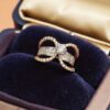 R-432 (13) Pave 2.80 Cts Round Princess Shape Diamonds Anniversary Solitaire Ring 14K Gold