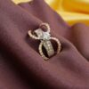 R-432 (15) Pave 2.80 Cts Round Princess Shape Diamonds Anniversary Solitaire Ring 14K Gold