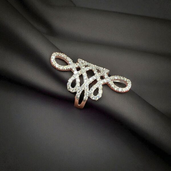 Pave 2.10 Cts F/VS1 Round Brilliant Cut Diamonds Anniversary Ring 14K White Gold