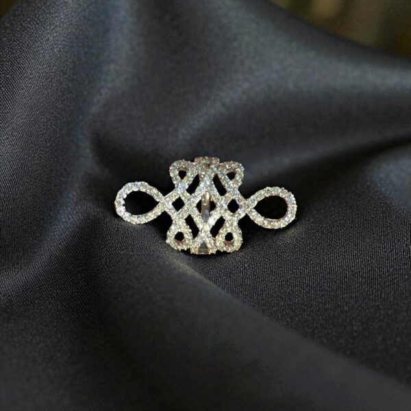 Pave 2.10 Cts F/VS1 Round Brilliant Cut Diamonds Anniversary Ring 14K White Gold