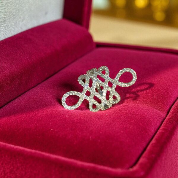 Pave 2.10 Cts F/VS1 Round Brilliant Cut Diamonds Anniversary Ring 14K White Gold