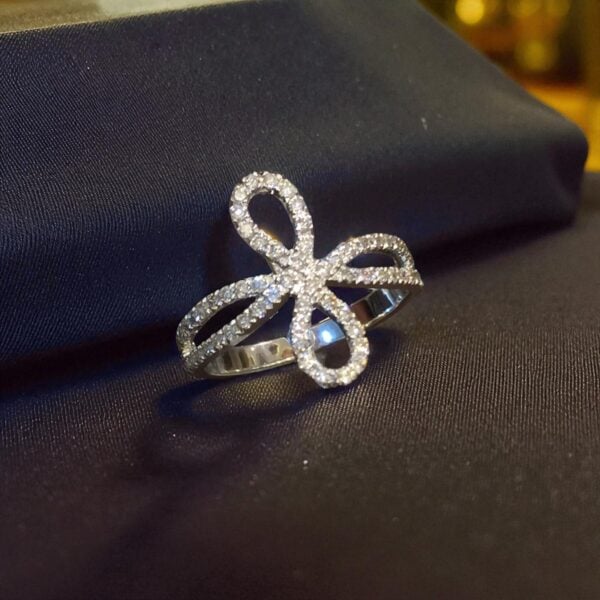 R-435 (13) 0.60 Cts F/VS1 Round Brilliant Cut Natural Diamonds Wedding Ring 14K White Gold
