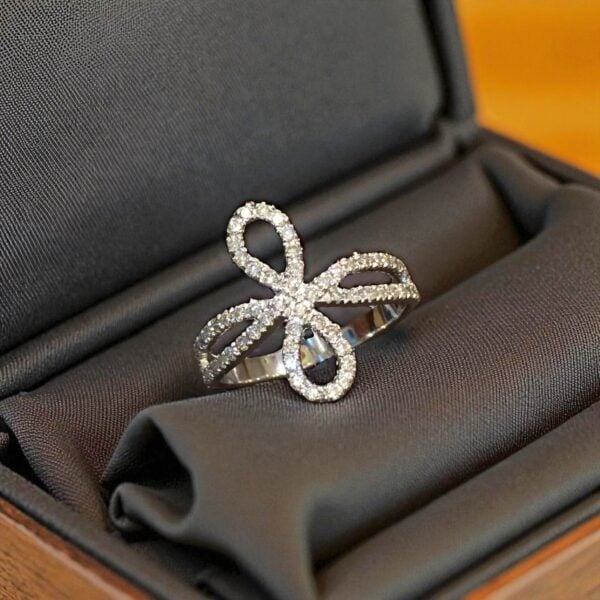 R-435 (20) 0.60 Cts F/VS1 Round Brilliant Cut Natural Diamonds Wedding Ring 14K White Gold
