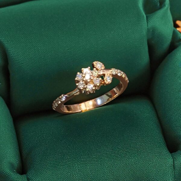 R-436 (14) Elegant 1/2 Cts F/VS1 Round Brilliant Cut Diamonds Engagement Ring 14K Rose Gold