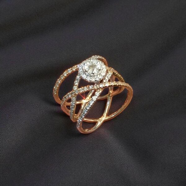 1.15 Cts Round Brilliant Cut F/VS1 Diamonds Split Shank Engagement Ring 14K Gold