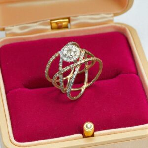 1.15 Cts Round Brilliant Cut F/VS1 Diamonds Split Shank Engagement Ring 14K Gold