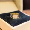 Classy 0.97 Cts Round Brilliant F/VS1 Diamonds Mens 9-Stone Ring 14K Yellow Gold