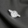 GIA Certified 1.35 Cts Round Brilliant F/VS1 Diamonds Halo Wedding Ring 14K Gold
