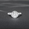 GIA Certified 1.35 Cts Round Brilliant F/VS1 Diamonds Halo Wedding Ring 14K Gold