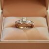 Pave 1.30 Cts F/VS1 Round Princess GIA Certified Diamonds Wedding Ring 14K Gold