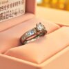Pave 1.10 Cts F/VS1 Round Brilliant GIA Certified Diamonds Wedding Ring 14K Gold