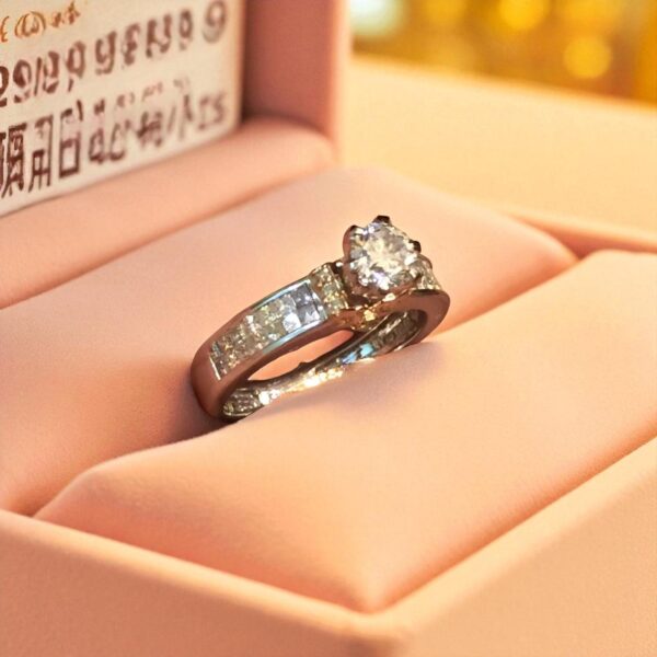 Pave 1.10 Cts F/VS1 Round Brilliant GIA Certified Diamonds Wedding Ring 14K Gold