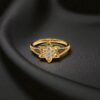 Stunning 1/4 Carats F/VS1 Round Brilliant Diamonds Floral Anniversary Ring 18K Gold