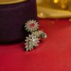 Elegant 4.16 Cts Round Baguette Cut Diamonds Ruby Cocktail Ring 14K Yellow Gold