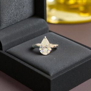 R-464 (27) GIA Certified 1.50 Cts F/VS1 Pear Shape Natural Diamond Engagement Ring 18K Gold