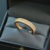 Pave 0.72 Cts F/VS1 Round Brilliant Diamonds Channel Setting Band Ring 14K Gold