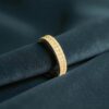 Pave 0.72 Cts F/VS1 Round Brilliant Diamonds Channel Setting Band Ring 14K Gold