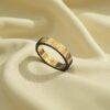 R-466 (22) 0.03 Cts Round Brilliant Cut F/VS1 Diamond Unisex Love Screw Band Ring 18K Gold
