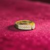 Pave 0.90 Cts Round Brilliant Cut F/VS1 Diamonds Engagement Ring 18K Yellow Gold