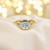 GIA Certified 1.30 Cts Oval Round Shape F/VS1 Diamonds Anniversary Ring 18K Gold