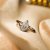 R-470 (4) GIA Certified 2 Carats F/VS1 Pear Shape Natural Diamond Engagement Ring 18K Gold