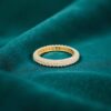R-471 (28) Pave 1.62 Carats F/VS1 Round Brilliant Cut Diamonds Eternity Band Ring 14K Gold