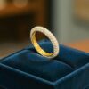 R-471 (29) Pave 1.62 Carats F/VS1 Round Brilliant Cut Diamonds Eternity Band Ring 14K Gold