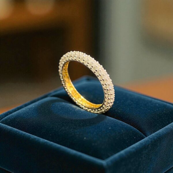 R-471 (29) Pave 1.62 Carats F/VS1 Round Brilliant Cut Diamonds Eternity Band Ring 14K Gold