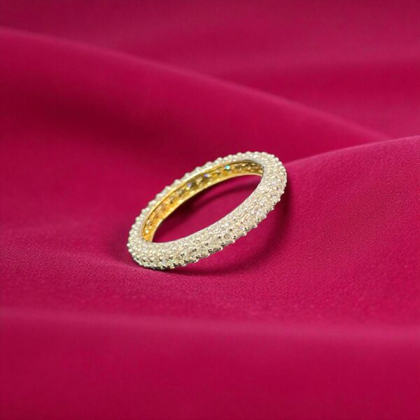 R-471 (30) Pave 1.62 Carats F/VS1 Round Brilliant Cut Diamonds Eternity Band Ring 14K Gold