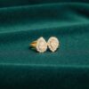 R-477 (21) Stunning 0.90 Cts Pear Round Shape F/VS1 Diamonds Twin Pear Halo Ring 18K Gold