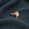Pave 1/2 Cts Round Brilliant Cut F/VS1 Diamonds Floral Engagement Ring 18K Gold
