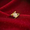 Pave 1/2 Cts Round Brilliant Cut F/VS1 Diamonds Floral Engagement Ring 18K Gold