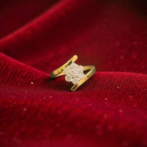 R-478 (17) Pave 1/2 Cts Round Brilliant Cut F/VS1 Diamonds Floral Engagement Ring 18K Gold