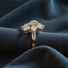R-484 (14) Pave 1.52 Cts Round Brilliant F/VS1 Diamonds Floral Cocktail Ring 14K Gold