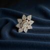 R-484 (16) Pave 1.52 Cts Round Brilliant F/VS1 Diamonds Floral Cocktail Ring 14K Gold