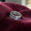 Classy 1.70 Cts Natural Blue Sapphire Unisex Eternity Band Ring 18K White Gold