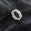 R-486 (23) Classy 9.50 Cts Emerald Shape F/VS1 Diamonds Unisex Eternity Band Ring 14K Gold