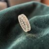 R-486 (25) Classy 9.50 Cts Emerald Shape F/VS1 Diamonds Unisex Eternity Band Ring 14K Gold