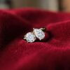 GIA Certified 3.50 Cts Round Pear Shape F/VS1 Diamonds Toi Et Moi Ring 18K Gold