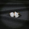 GIA Certified 3.50 Cts Round Pear Shape F/VS1 Diamonds Toi Et Moi Ring 18K Gold