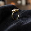 GIA Certified 3.50 Cts Round Pear Shape F/VS1 Diamonds Toi Et Moi Ring 18K Gold
