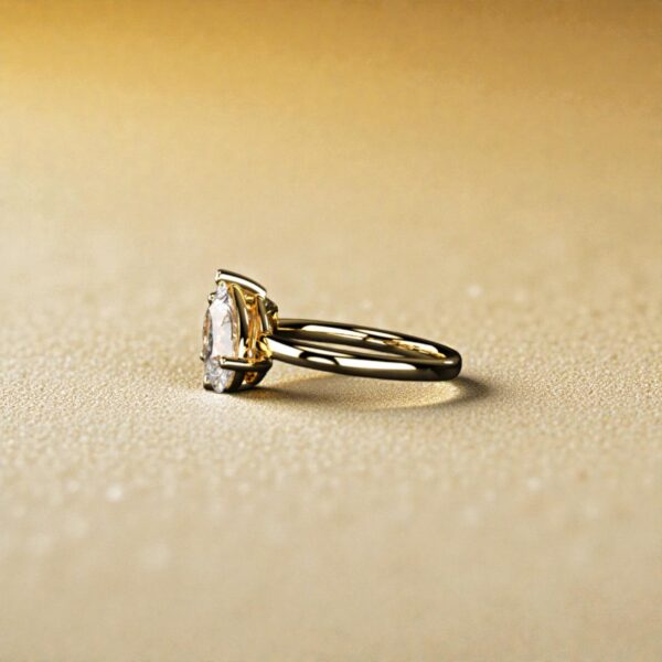 GIA Certified 3.50 Cts Round Pear Shape F/VS1 Diamonds Toi Et Moi Ring 18K Gold