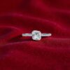 GIA Certified 2.40 Carats Asscher Round F/VS1 Diamonds Half Bezel Ring 18K Gold