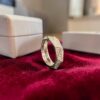 Pave 1.18 Cts Round Brilliant F/VS1 Diamonds Faceted Unisex Band Ring 14K Gold