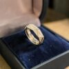 Pave 1.18 Cts Round Brilliant F/VS1 Diamonds Faceted Unisex Band Ring 14K Gold