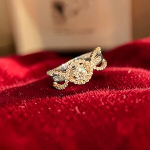 GIA Certified 1.25 Cts Round Princess F/VS1 Diamonds Engagement Ring In 14K Gold