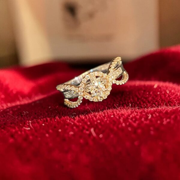 GIA Certified 1.25 Cts Round Princess F/VS1 Diamonds Engagement Ring In 14K Gold