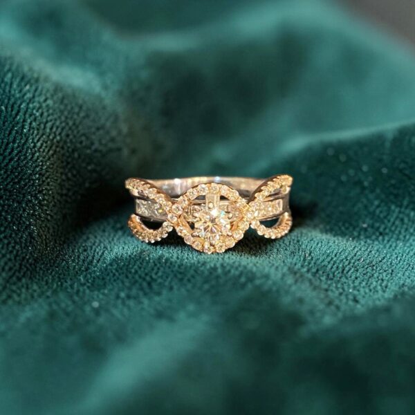 GIA Certified 1.25 Cts Round Princess F/VS1 Diamonds Engagement Ring In 14K Gold