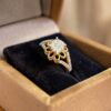 R-495 (16) Pave 1/2 Carats Round Brilliant F/VS1 Diamonds Anniversary Ring 14K Yellow Gold
